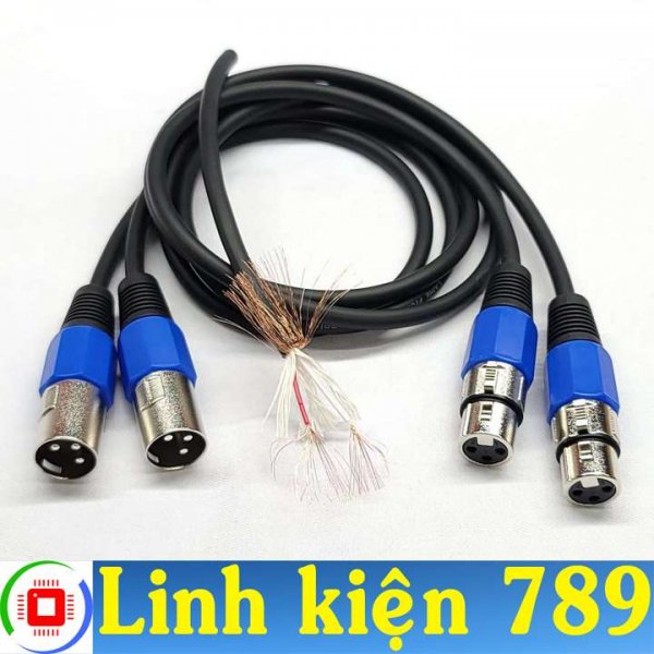 Dây jack canon đực ra canon cái dài 1m (2 dây)